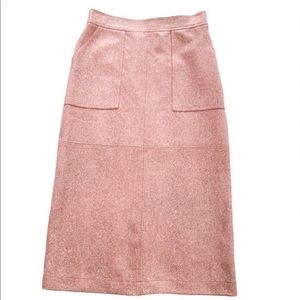 NWT Anthropologie Pink Faux Vegan Suede Snake Print Skirt